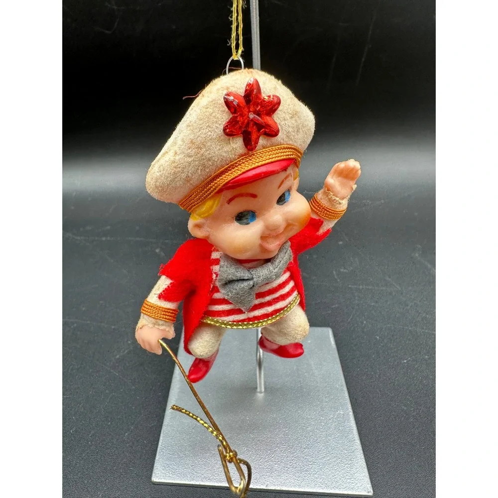 Vintage‎ Sailor Elf Christmas Ornament Red Striped Suit Ringleader Lion Tamer